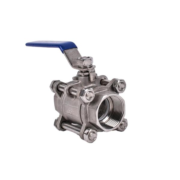 Stainless Steel 304 3PC Ball Valve for Water Media Silver Tri-Clamp Clover Pipe