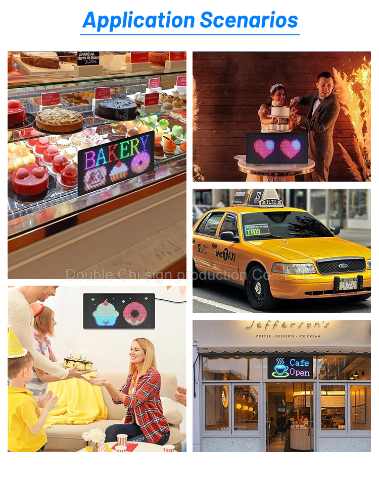 ODM Portable RGB LED Matrix Panel for Flexible Scroll Message Display in Car and Vehicle