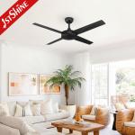 4 Blades AC Motor 61W Black Metal Ceiling Fan 3 Speeds Remote Control