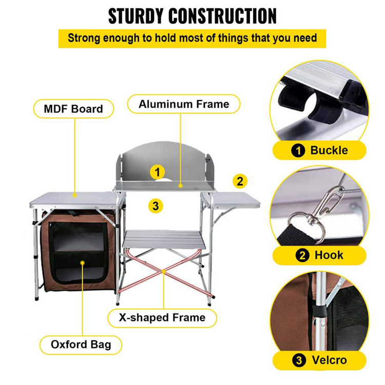 Foldable Portable Table for Outdoor Garden Backyard Patio Villa Party Event Banquet