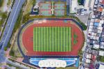 Red Synthetic Rubber Jogging Track All Weather Athletic Track Flooring