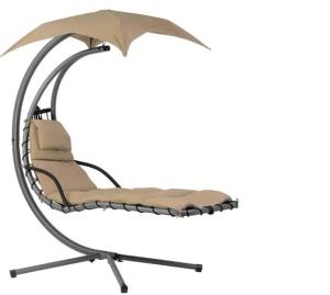 China Relaxation at Its Best Hanging Chaise Lounger Chair with Canopy and Arc Stand factory