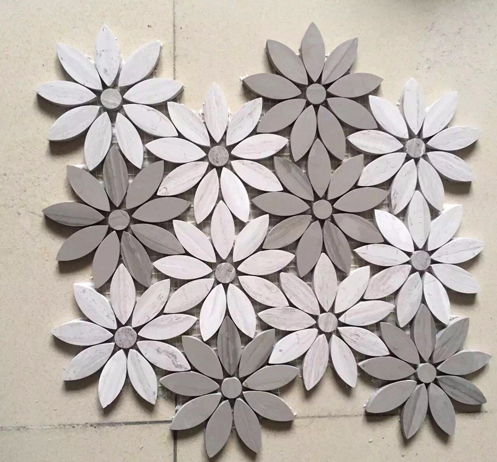 Grey Marble Mosaic Tile Modern Design Pattern / Various Color Optional