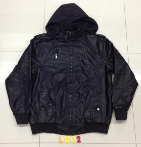 China L002 Men's black pu jacket coat stock factory