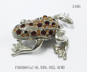China New Metal alloyed crystal Frog Jewelry trinket box Box for Jewerly gift set factory