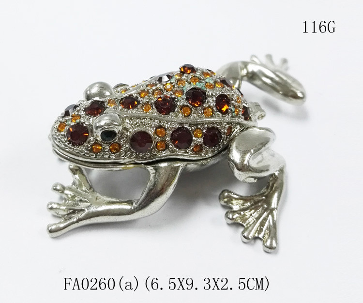 New Metal alloyed crystal Frog Jewelry trinket box Box for Jewerly gift set