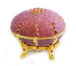 Russian Easter Egg Jewelry Box Crystal Trinket Holder Ring Organizer Home Decor