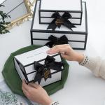 Free Paper Bag Packaging Box Luxury Clothes Package Ribbon Bow Magnetic Closure