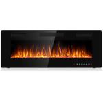 Wall Mounted Electric Fireplace 12 Flame Color Options and Remote Control