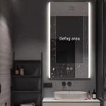 Smart LED Hotel Bathroom Vanity Mirrors Wall Mounted Frameless Defogger Dimmer