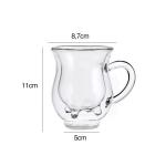 200ml Handmade Double Wall Borosilicate Glass Cup