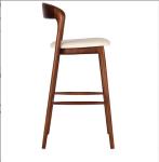 Modern Italian Solid Wood Dining Bar Stool High Chair Bistro Bar Chair with End