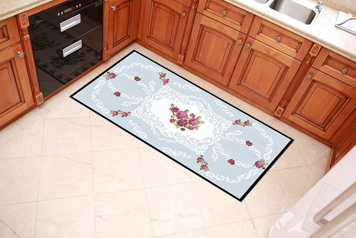 Floral Printing Outdoor Door Mats Durable With 100% Polyester Fleece Fabric