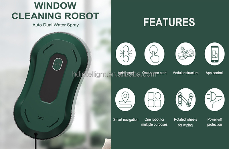 Customized Logo Window Robot Cleaner with Remote Control and 3 Mins/m2 Clean Speed