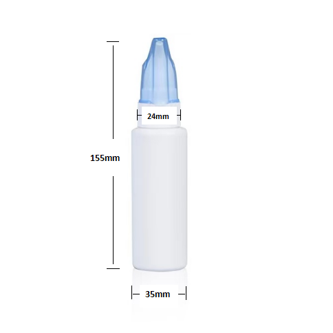 PE Material 70ml/50ml Nasal Spray Plastic Bottle for Nose Cleaning Solution Container
