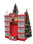 UV Glossy Cardboard Floor Displays Flat Packaging Customizable For Christmas