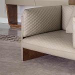 Solid Wood High Back Sectional Outdoor 1.1m Leatherette Luxury Living Room