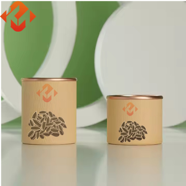 Recycled Paper Composite Cans Kraft Paper Tube Box Melon Seeds Tea Candy