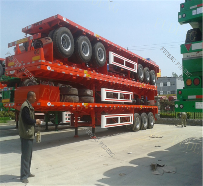 40 Tons Heavy Duty Flatbed Trailer / Cement Bag Transport Flatbed Trailer Truck