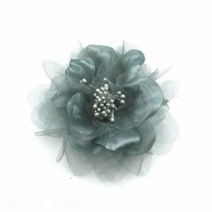 China Luxurious Silver Grey Hair Flowers Decorative Flower For Wedding Dress Ball Gown and For Stage Performance factory