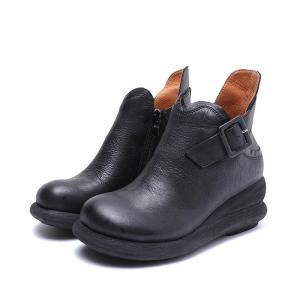 China S235 Factory retro thick-soled leather heightened short boots Martin boots women fashion boots women shoes factory