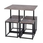 Black Oak Dining Room Set Wooden Table And Chairs For Bar Kitchen