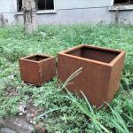 Drainage Hole Large Corten Bowl Planter Pots Modern Design For Garden