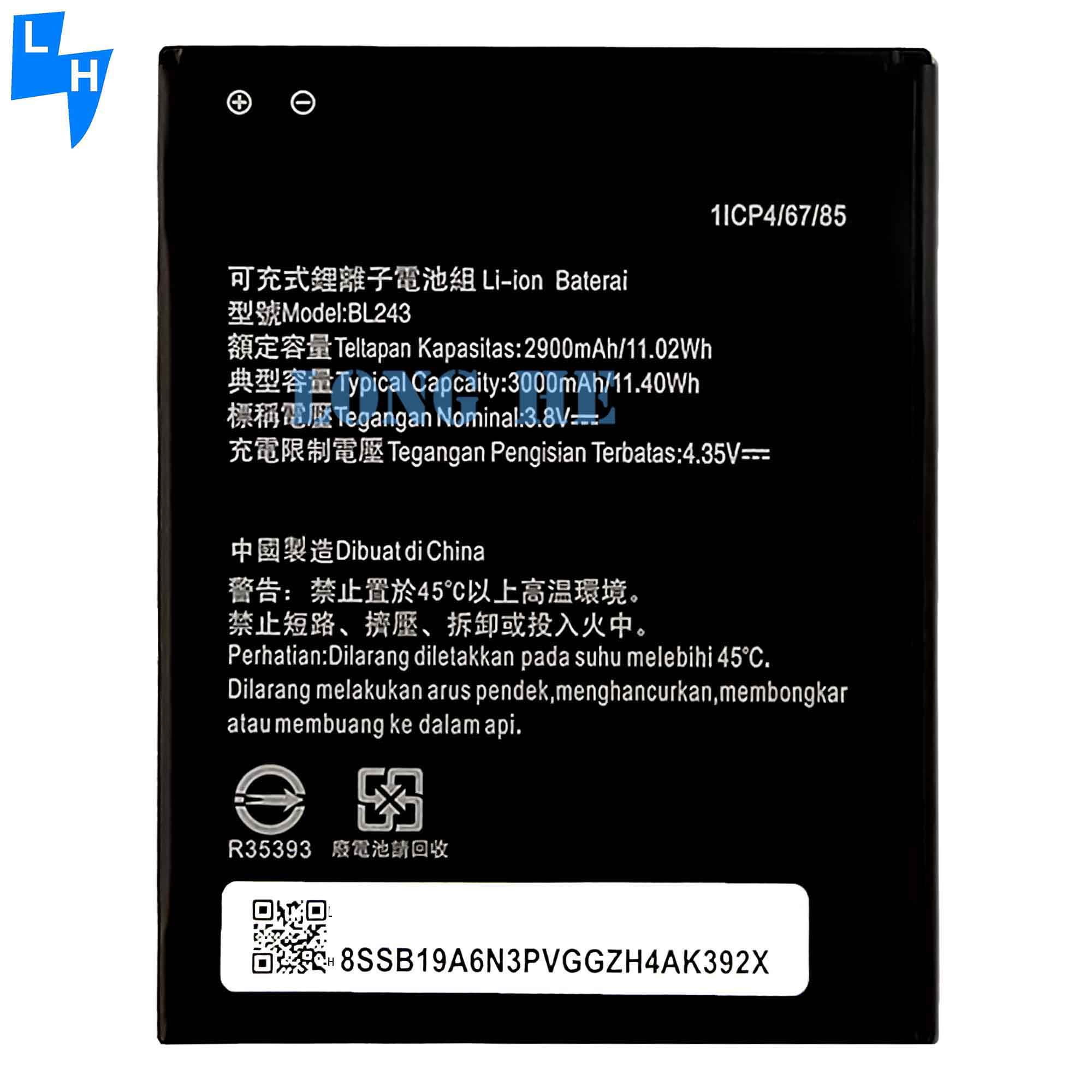 3.8V 2900Mah Lithium Battery BL243 for Lenovo Lemon K3 Note K50-T5 A7000 A5500 A5600 A7600
