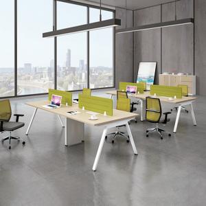 China Customizable MDF 4-Person Office Workstation Desk with Metal Legs factory