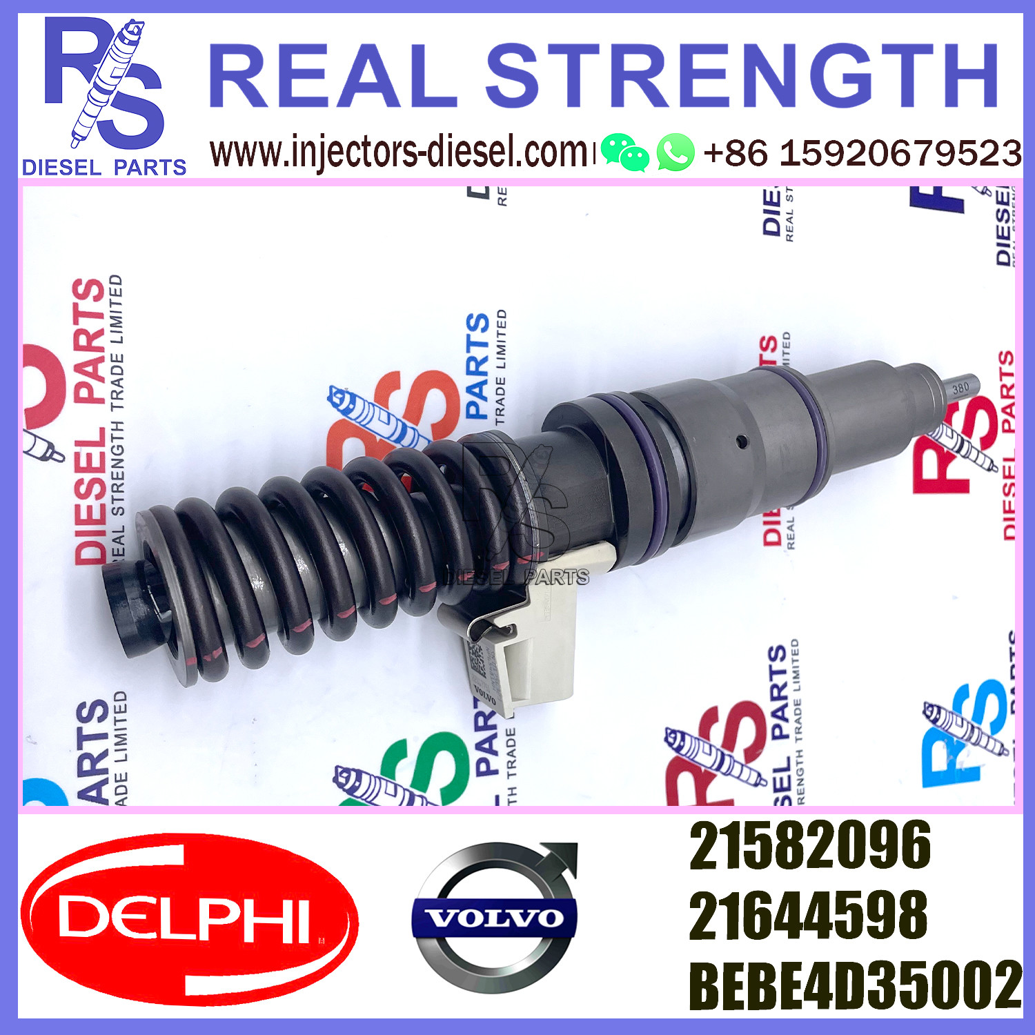 DELPHI 4pin injector 21582096 Diesel pump Injector V-O-L-V 21582096 21644598 BEBE4D35002 E3.18 for RENAULT 11LTR EURO3 HI