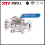 US Xtv Industrial PTFE Lined Clamp Sanitary Stainless Steel Floating Ball Valve