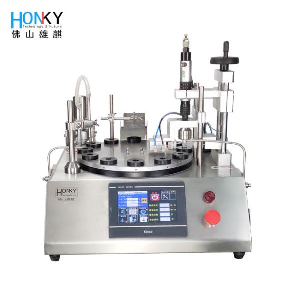 China Desktop semiauto essential oil bottle filling and capping machine with multiple size fitting for glass bottle packing factory
