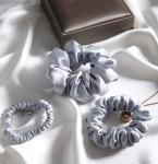 Women 6cm Mulberry Silk Scrunchies Set Plain Dyed Grade 6A