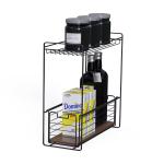 2 Tiers Wood Element Mdf Household Multifunctional Metal Under Sink Kitchen