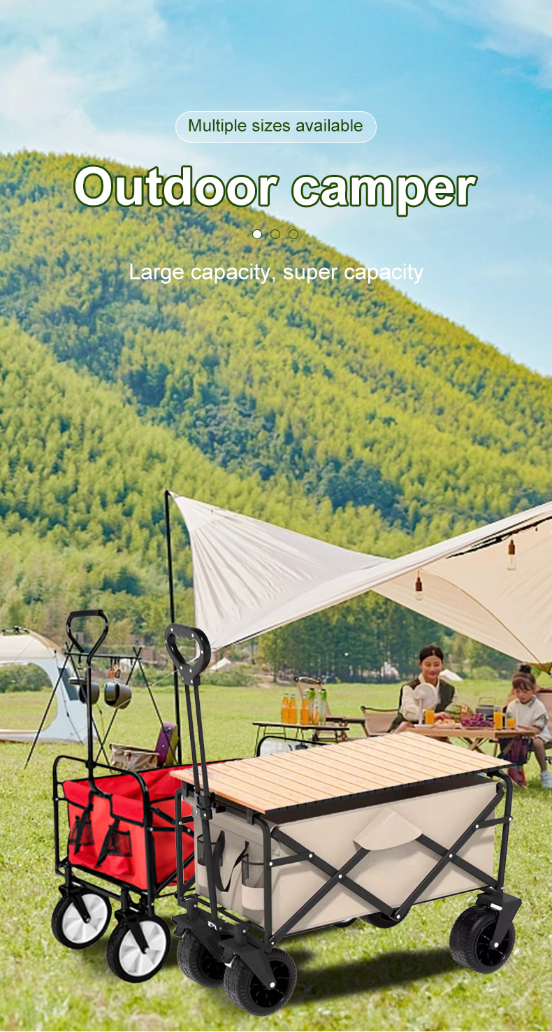 Removable Canopy Heavy Duty Collapsible Wagon Carts For Storage