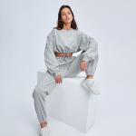 women winter running crop top and jogger pants