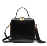 Real Leather Women Bags Cowhide Case Bag with Tassel Fashion Tote Bags