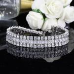 Summer Cute Crystal Bracele Jewelry Cluster Colorful CZ Stone Bracelet SIlver