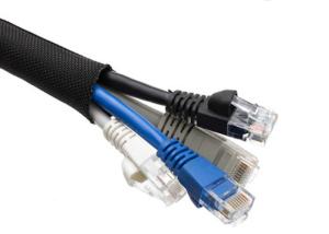 China Black PET Expandable Braided Sleeving Wear Resistant For Data / Signal Line factory
