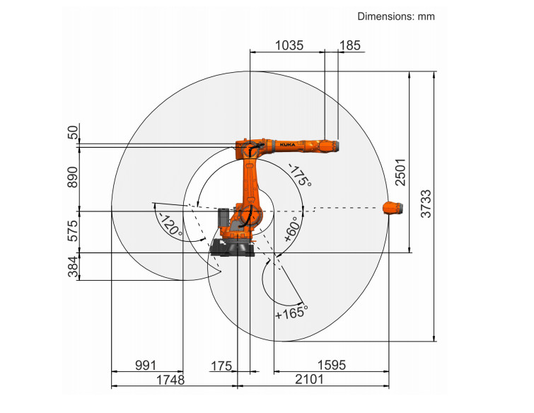 Cutom KUKA Robot Arm KR 70 R2100 For Handling Assembling Palletizing