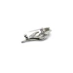 Rose Shape Silver Collar Pin For Shirt Decorated 3.4cm size OEM ODM