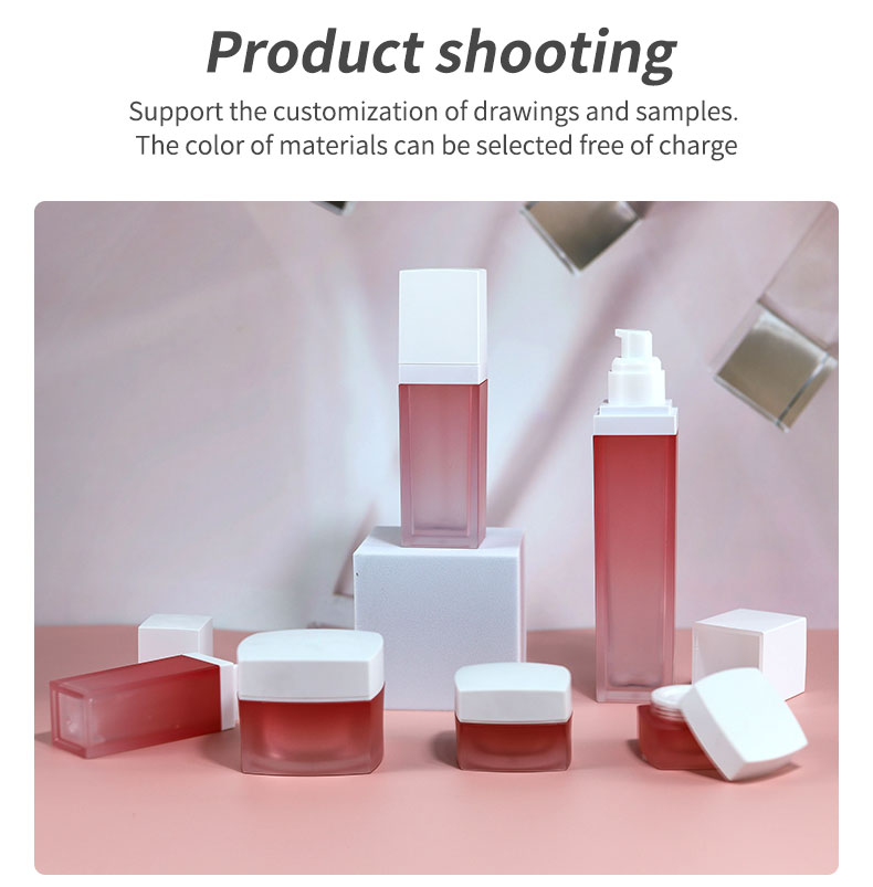 Transparent Square Acrylic Bottle Plastic Eye Cream Jar For Packaging Screen Printing