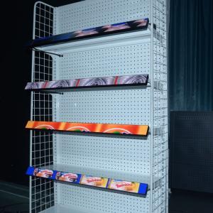 Indoor Shape Stretched Shelves Customized Easy Operation Ultra Slim Digital LCD