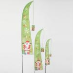 Christmas Garden Flag Sant Claus and Snowman