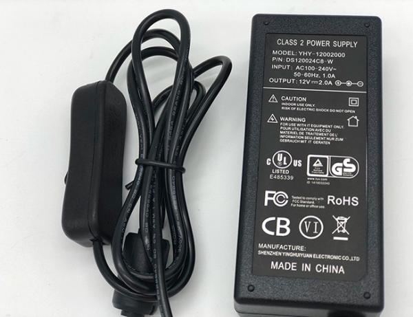 UL1310 ac dc adaptor switch power supply 12 v volt 12vdc 12volt 12v 2a 2.0a