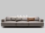 Italian Big Couch Linen Fabric Wide Sofa
