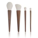 Soft Bristles 4PCS Wood Handle Makeup Brush Set Environment Friendly