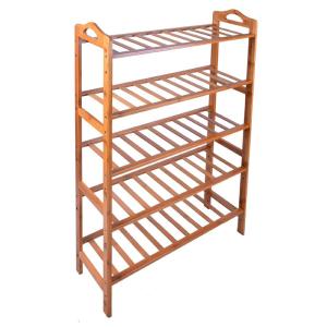 China Floor Standing Bamboo Home Furniture Bamboo Wood Vertical Shoe Storage Rack factory