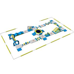 China Kids Floating Inflatable Water Park / Inflatable Aqua Splash Park For Shallow Area on sale