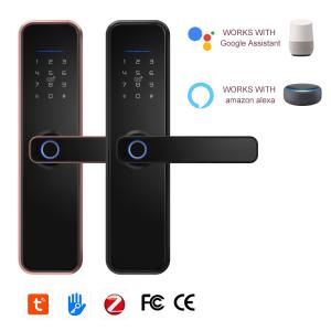 China Aluminum Alloy Anti-Lock Biometric Fingerprint Keyless Tuya Smart Door Lock Electronic Digital Smart Door Lock factory
